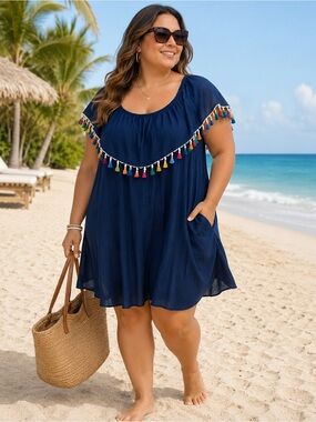 Cleo Tassel Off Shoulder Dress